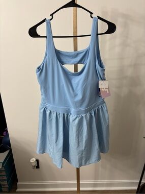 JoyLab Tranquility Blue Athletic Dress with Built-In Shorts